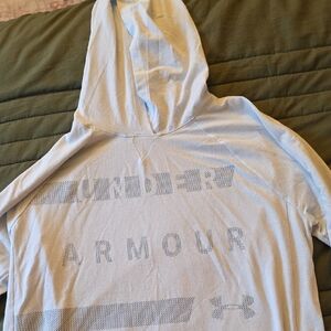 Under Armour Light Gray/blue T-shirt Hoodie